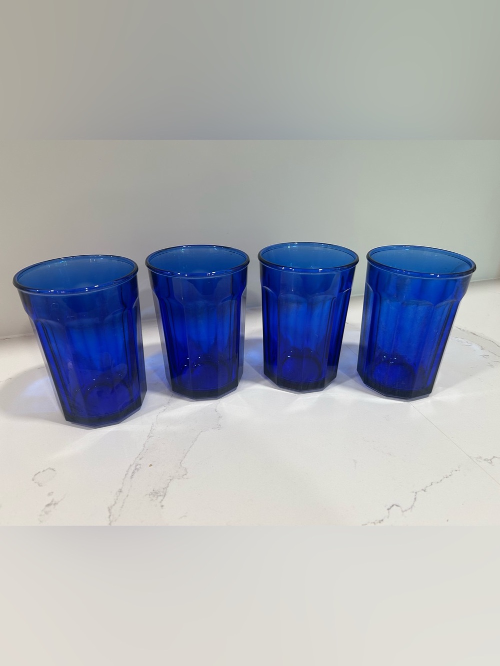 Luminarc cobalt blue glass set of 4.